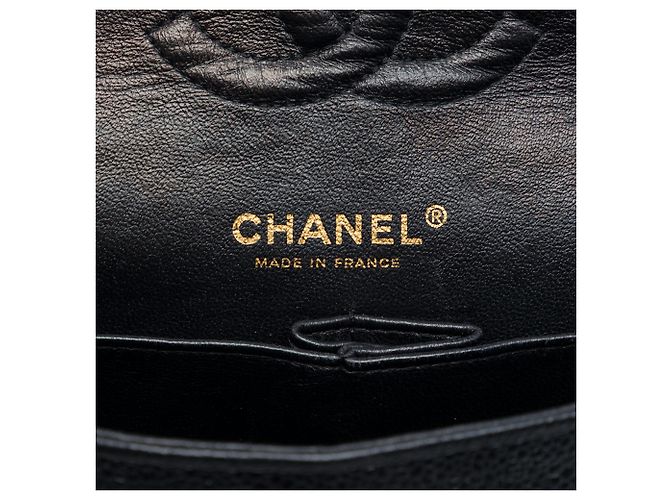 Chanel Black Medium Classic Caviar Double Flap Nero - vista 5