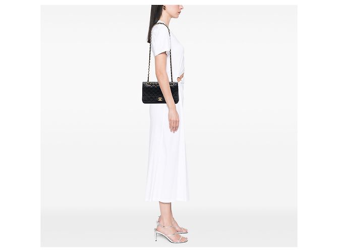 Chanel Black Medium Classic Caviar Double Flap Nero - vista 6