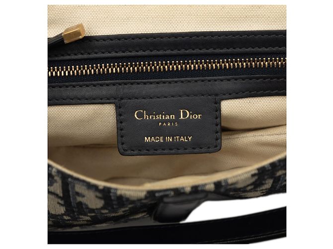 Borsa Saddle Dior in tela Oblique blu - vista 5