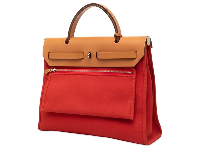 Hermès Orange Toile Herbag Zip 31 Arancione - vista 2