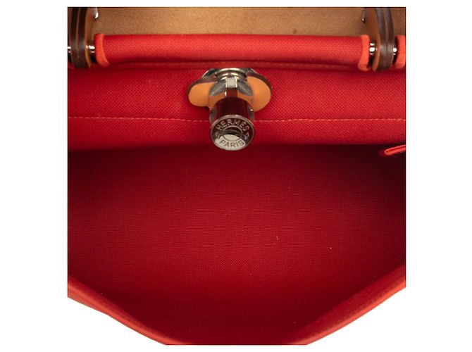 Hermès Orange Toile Herbag Zip 31 Arancione - vista 4