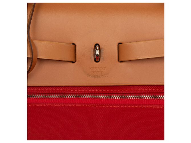 Hermès Orange Toile Herbag Zip 31 Arancione - vista 5