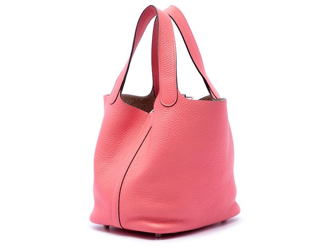 Hermès Picotin Lock 18 en cuero Clemence Rosa - vista 2