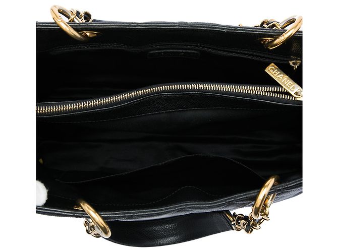 Borsa Tote Grand Shopping Chanel in pelle Caviar nera Nero - vista 4