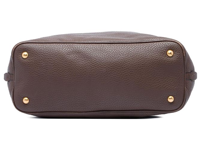 Borsa tote convertible aperta Prada in Vitello Daino marrone con zip laterale Marrone scuro - vista 3