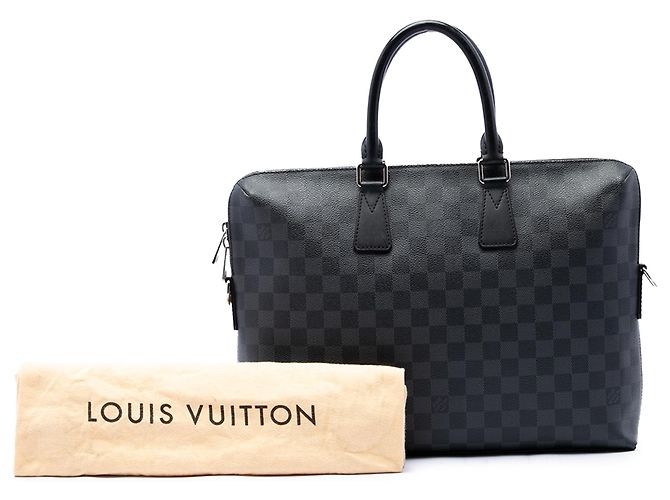 Louis Vuitton Black Damier Graphite Porte Documents Jour Nero - vista 7