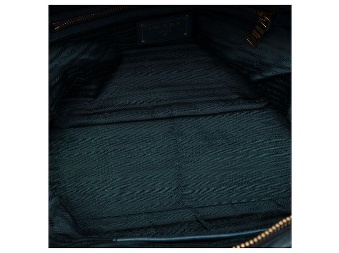 Borsa Satchel Prada Blue Vitello Shine Blu scuro - vista 4