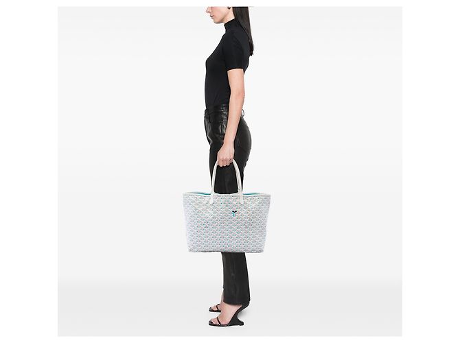 Goyard White Goyardine Claire Voie Saint Louis PM Bianco - vista 6