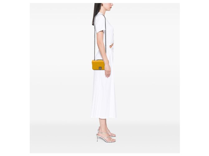 Chanel Yellow Small Glazed Calfskin Coco Boy Flap Giallo - vista 6