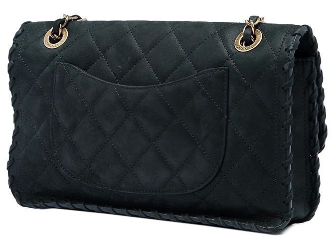 Chanel Black Medium Quilted Iridescent Calfskin Happy Stitch Flap Nero - vista 2