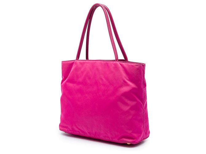 Borsa Tote Prada City in Tessuto rosa - vista 2