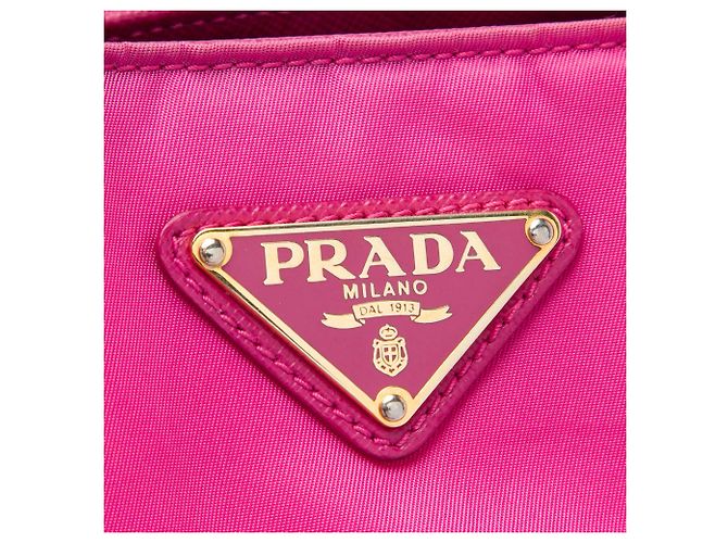 Borsa Tote Prada City in Tessuto rosa - vista 5