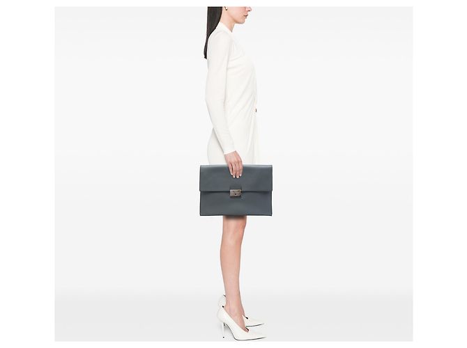 Portadocumenti Prada in Saffiano grigio Marrone Grigio antracite - vista 6