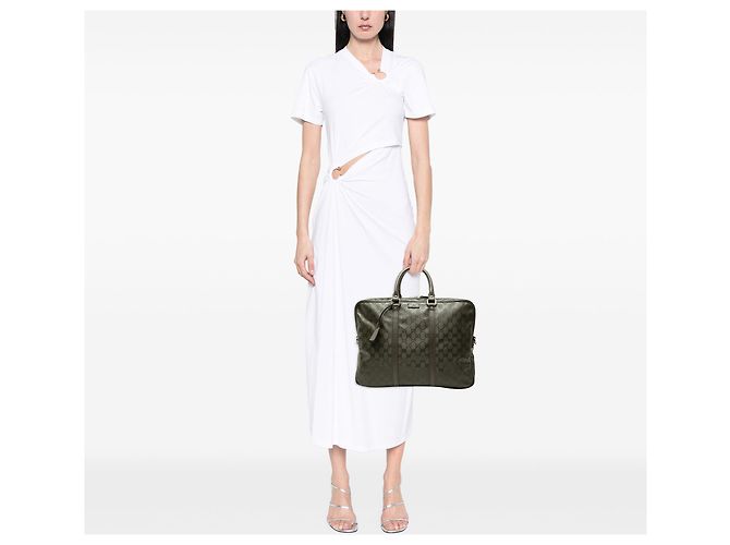 Borsa Business Gucci Stampa GG Verde Verde oliva - vista 6