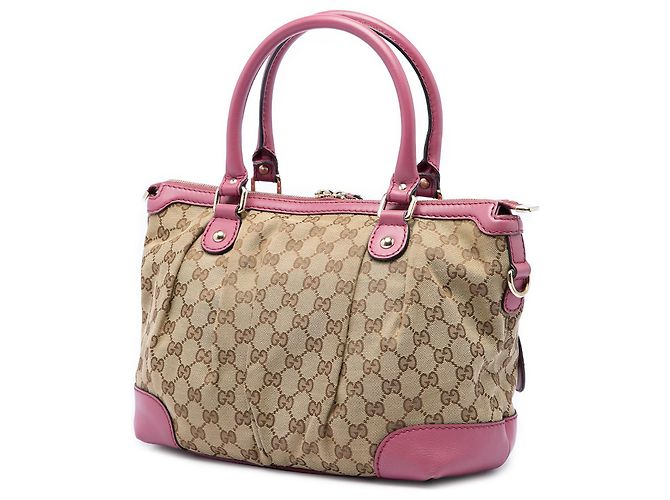 Borsa Satchel Gucci Beige GG Canvas Sukey - vista 2