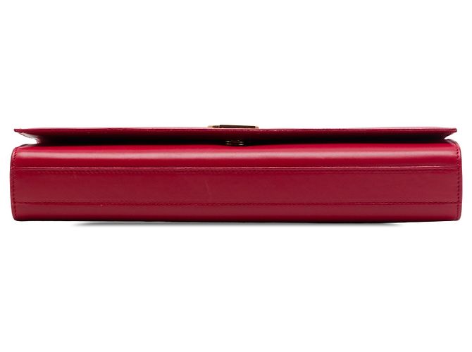 Clutch Cassandre Saint Laurent in pelle liscia rossa Rosso - vista 3