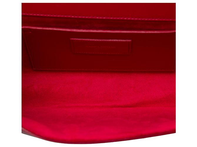 Clutch Cassandre Saint Laurent in pelle liscia rossa Rosso - vista 4