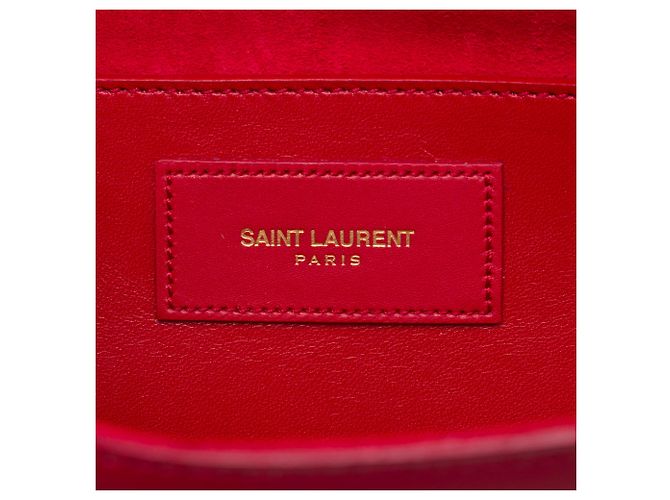 Clutch Cassandre Saint Laurent in pelle liscia rossa Rosso - vista 5