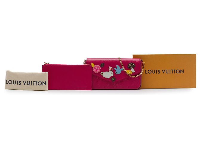 Louis Vuitton Pink Epi Pochette Felicie Patchwork Rosa - vista 7