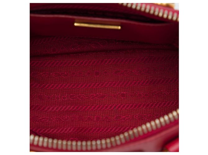 Borsa Prada Red Mini Saffiano Lux Promenade Satchel Rosso - vista 4