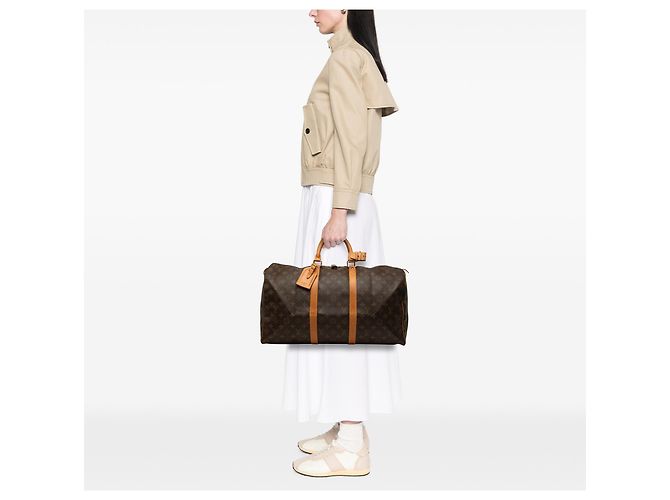 Louis Vuitton Brown Monogram Keepall 50 Marrone - vista 8