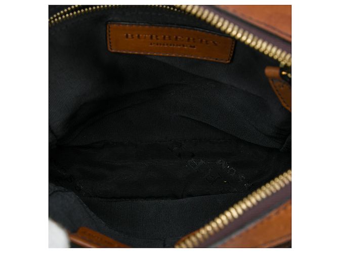 Borsa a tracolla Burberry Beige House Check Canvas - vista 4