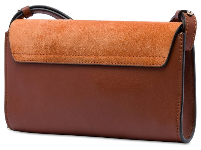 Chloé Mini Borsa a Tracolla Faye in Vitello e Camoscio Marrone con Catena - vista 2