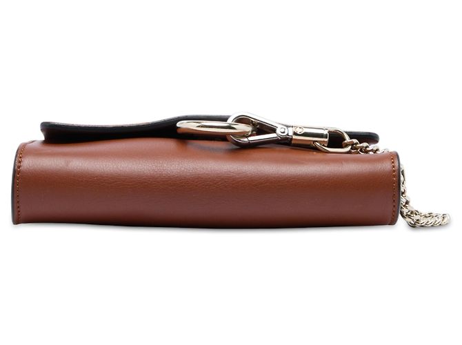 Chloé Mini Borsa a Tracolla Faye in Vitello e Camoscio Marrone con Catena - vista 3