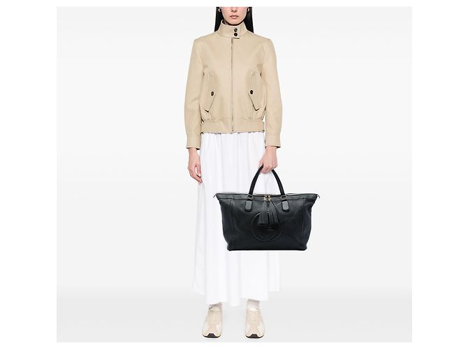 Tote Soho Working Gucci in pelle di vitello nera, Large Nero - vista 5