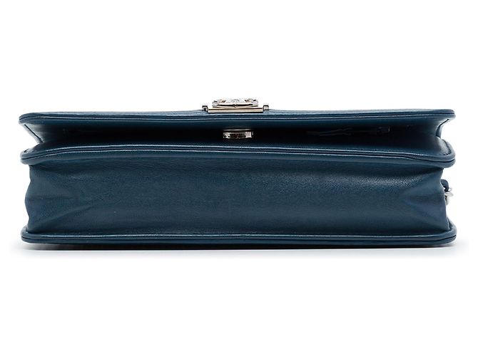 Portafoglio Chanel Boy Wallet On Chain in pelle d'agnello blu con cristalli Blu navy - vista 3