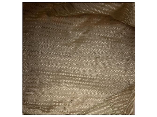 Borsa Satchel Prada in Tessuto Gaufre Marrone Beige - vista 4