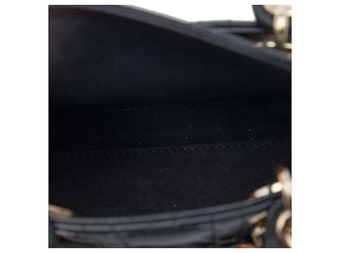 Dior Black Micro Lambskin Cannage Lady Dior Nero - vista 4