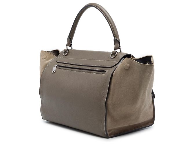 Céline Borsa Trapeze Celine Medium in vitello e camoscio marrone Taupe - vista 2