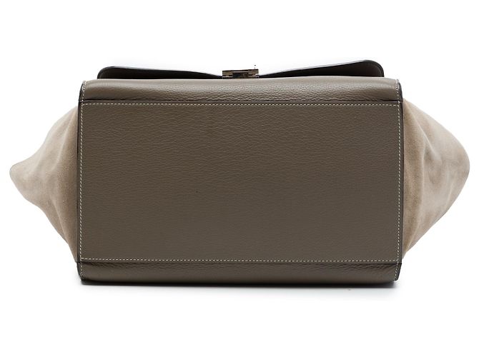 Céline Borsa Trapeze Celine Medium in vitello e camoscio marrone Taupe - vista 3