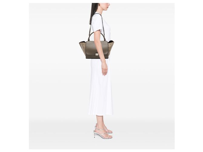 Céline Borsa Trapeze Celine Medium in vitello e camoscio marrone Taupe - vista 6