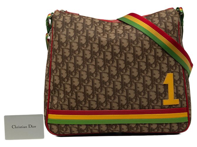 Borsa a tracolla Dior Brown Oblique Canvas Rasta Marrone - vista 7