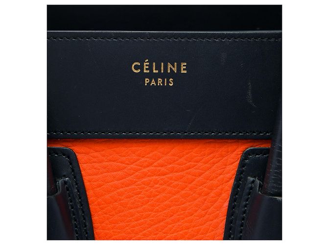 Céline Celine Luggage Tote Micro aus tricolor Leder in Orange - Ansicht 5