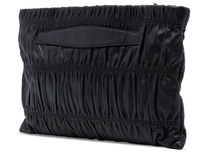 Clutch Prada in Nappa Gaufre nero - vista 2