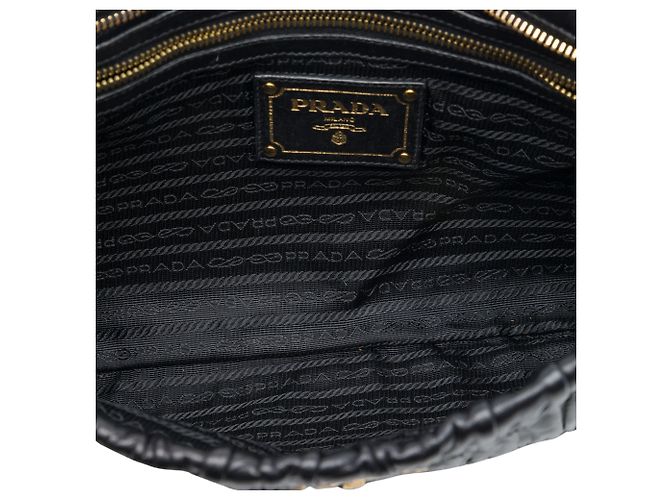 Clutch Prada in Nappa Gaufre nero - vista 4