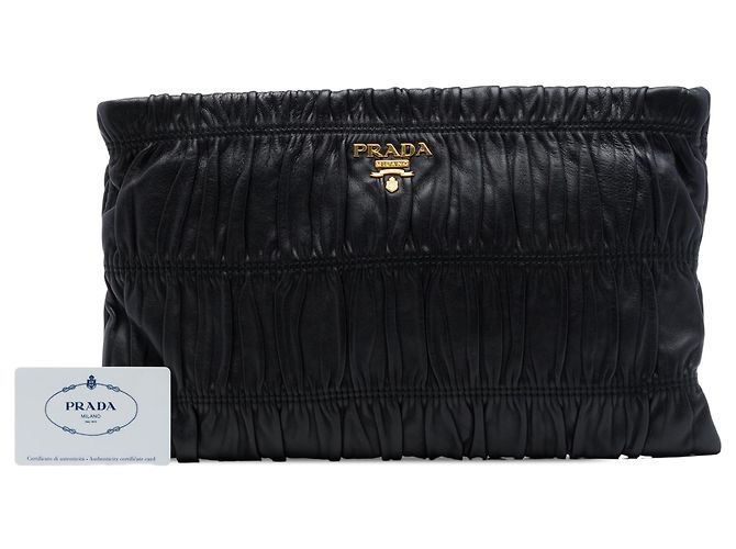 Clutch Prada in Nappa Gaufre nero - vista 7