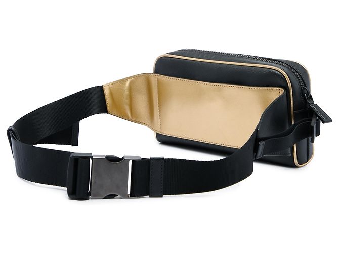Borsello cintura Prada in pelle Saffiano nera Nero - vista 2