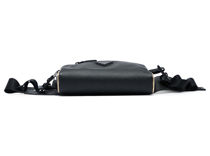 Borsello cintura Prada in pelle Saffiano nera Nero - vista 3