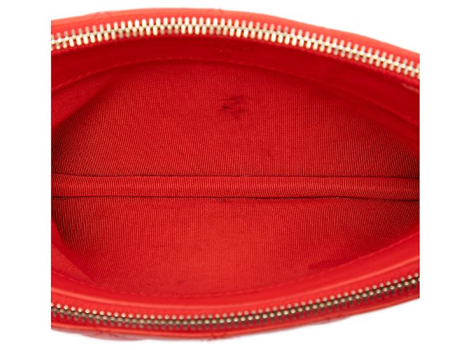 Clutch Chanel Orange CC in pelle di agnello matelassé con doppia zip e catena Arancione - vista 4