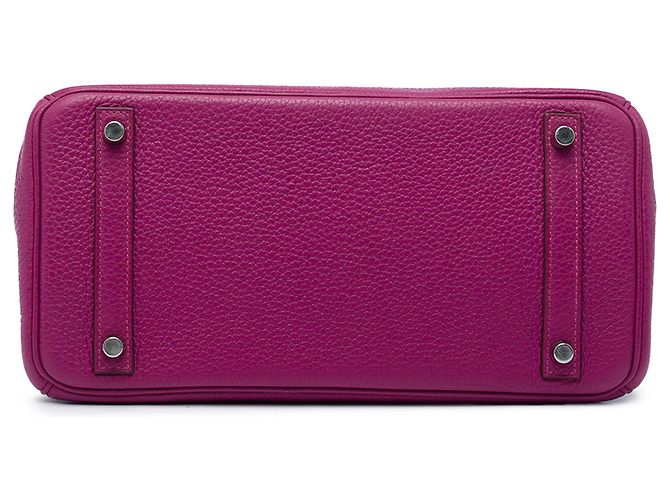 Hermès Birkin Retourne 30 in pelle Clemence viola Porpora - vista 3