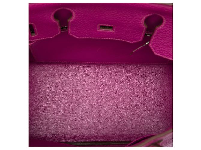Hermès Birkin Retourne 30 in pelle Clemence viola Porpora - vista 4