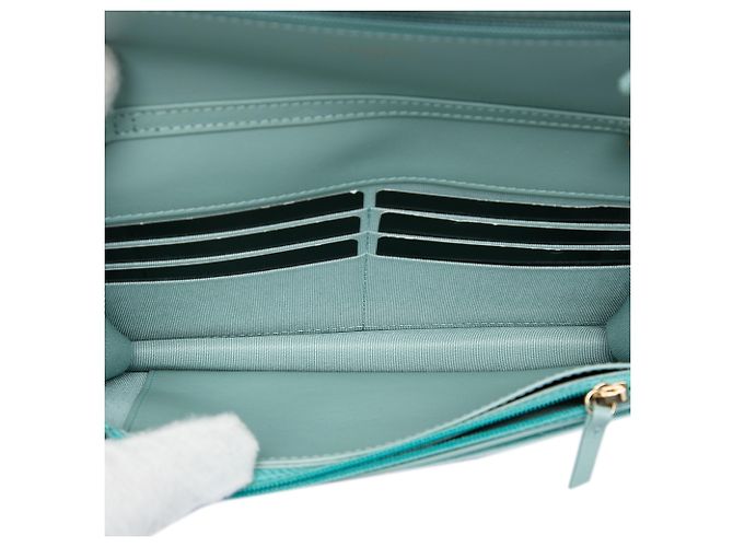 Chanel Blue Quilted Velvet Reissue 2.55 Wallet on Chain Turchese - vista 4