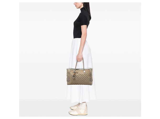 Gucci Bella Tote aus beigem GG Canvas - Ansicht 5