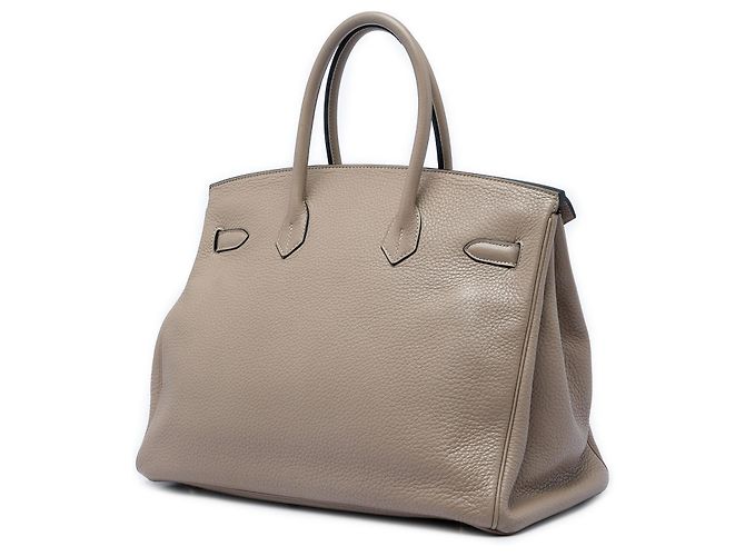 Hermès Brown Clemence Birkin Retourne 35 Marrone Taupe - vista 2