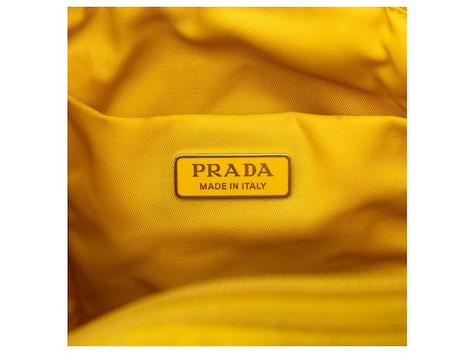 Borsa Satchel Prada in Tessuto Gaufre Gialla Giallo - vista 5