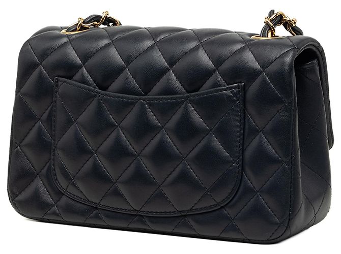 Chanel Blue Mini Rectangular Classic Lambskin Single Flap Blu navy - vista 2